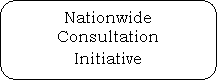 Rounded Rectangle: Nationwide 
Consultation 
Initiative
